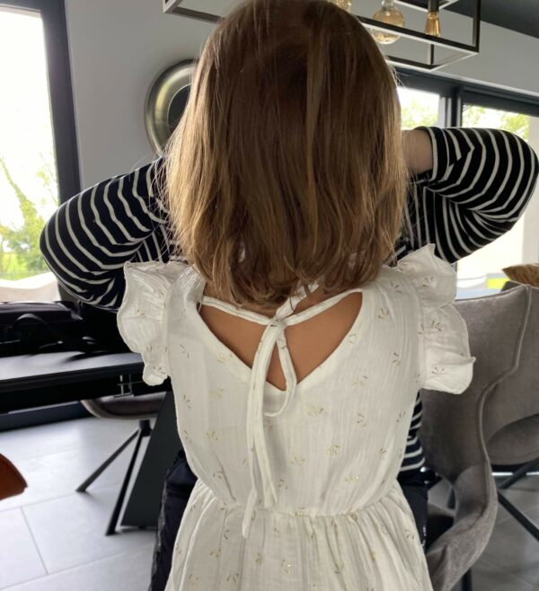 Dos robe en gaze de coton blanc