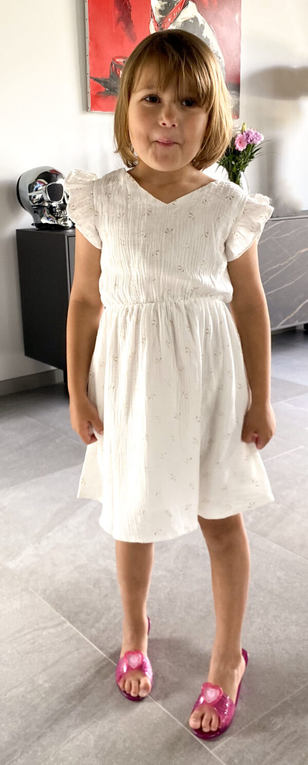 Robe en gaze de coton blanc enfant