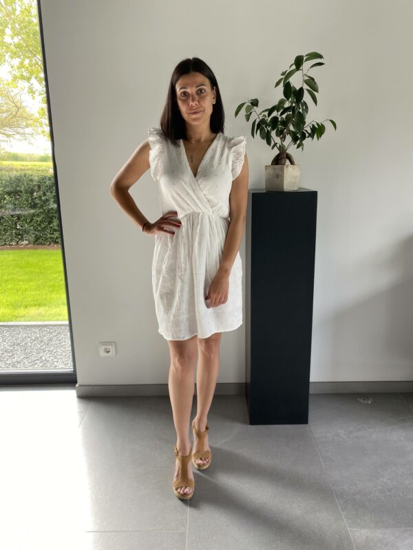 Robe blanche en gaze de coton