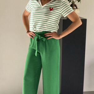 Pantalon large vert