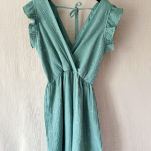 Robe ne gaze de coton femme verte