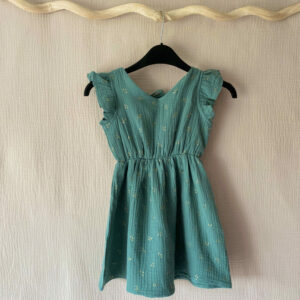 Robe en gaze de coton verte