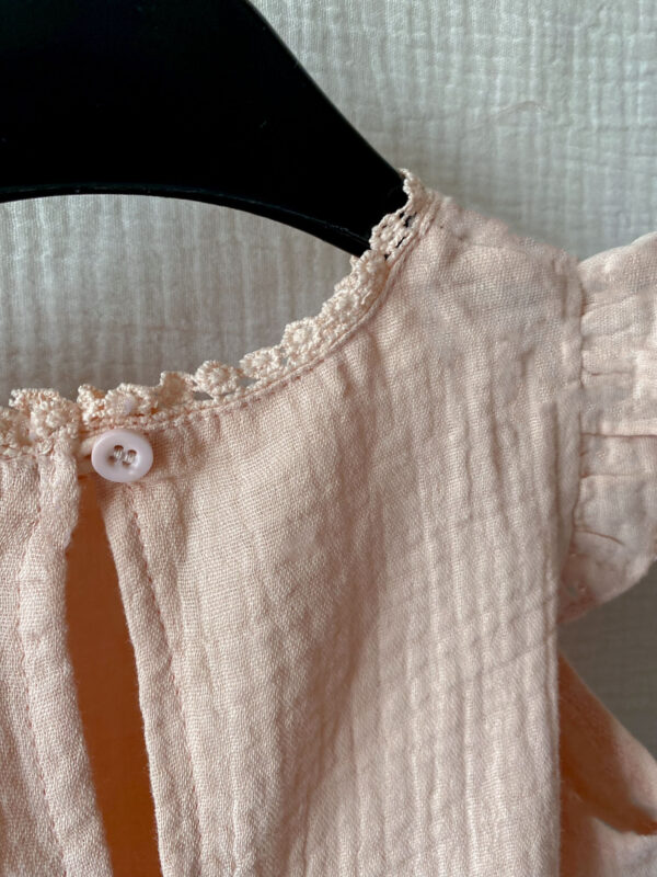 Dos top en gaze de coton enfant rose