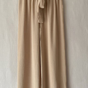 Pantalon large beige femme