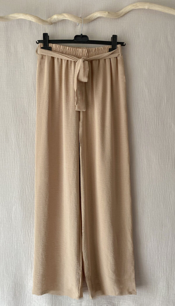 Pantalon large beige femme