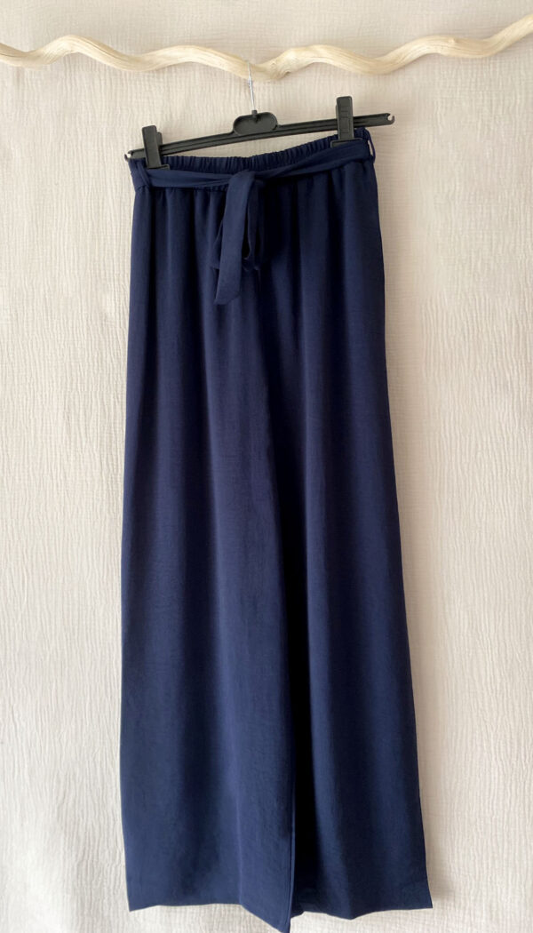 Pantalon large bleu femme