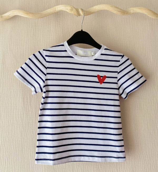 T-Shirt rayé bleu enfant