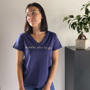 T-shirt étoiles adulte bleu