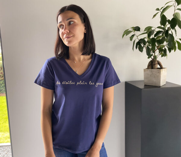 T-shirt étoiles adulte bleu